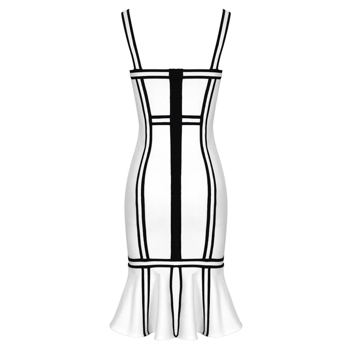 Chantal Black and White Bandage Dress