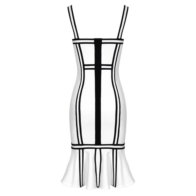 Chantal Black and White Bandage Dress