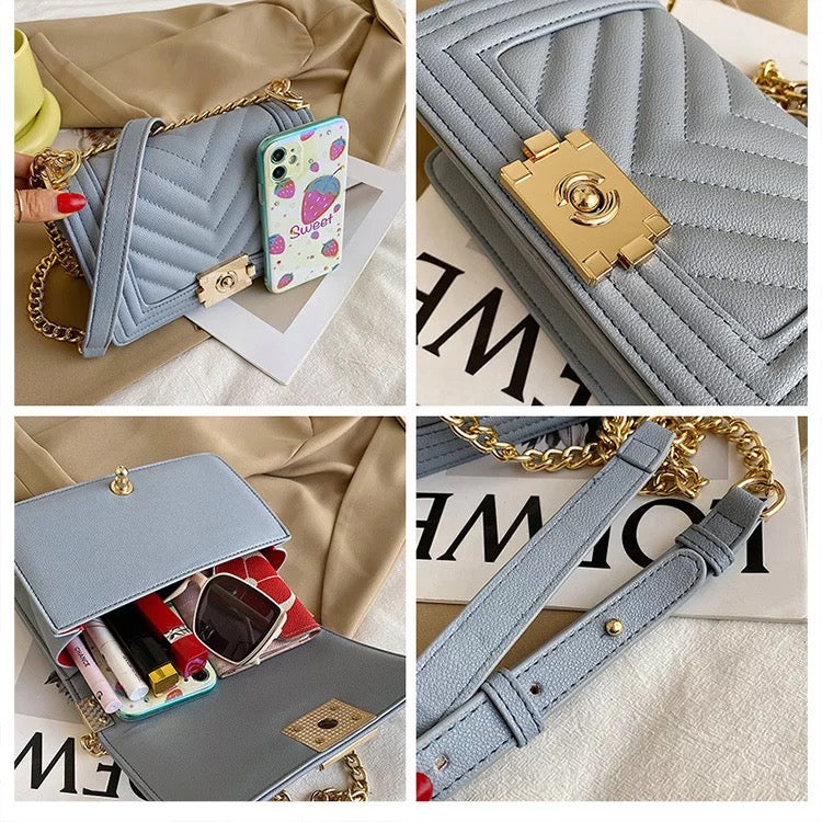 Army Shoulder Evening Bag- Blue