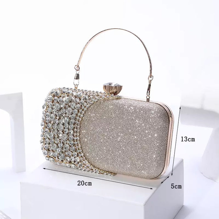 Crystal diamond clutch- Golden