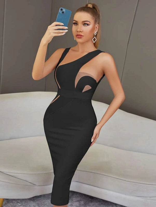 Sexy Back Bandage Dress  Black