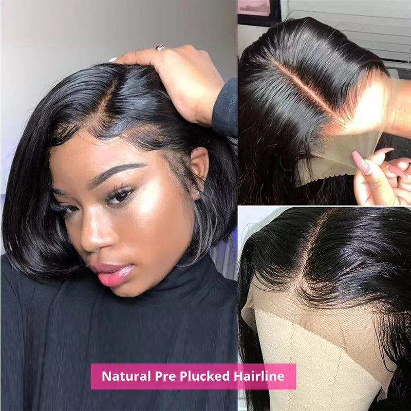 Straight Bob front lace wig human hair 150% Density