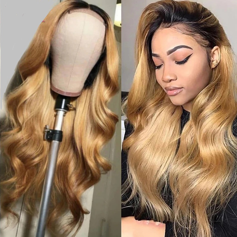 Ombré Front Lace Human Hair wig 4x4