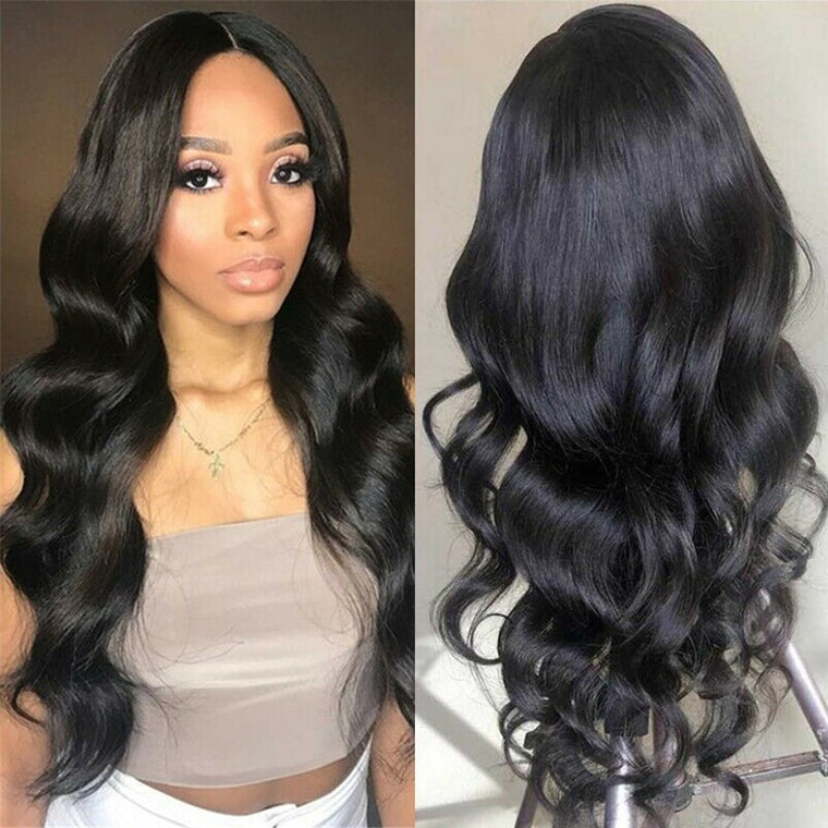 Closure Lace Front Human Hair Body Wave Wig 4x4