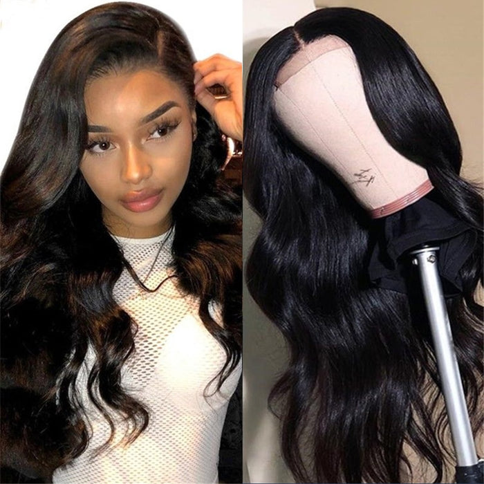 Closure Lace Front Human Hair Body Wave Wig 4x4