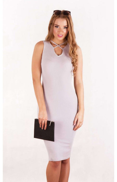 Cross Strap Rib Bodycon