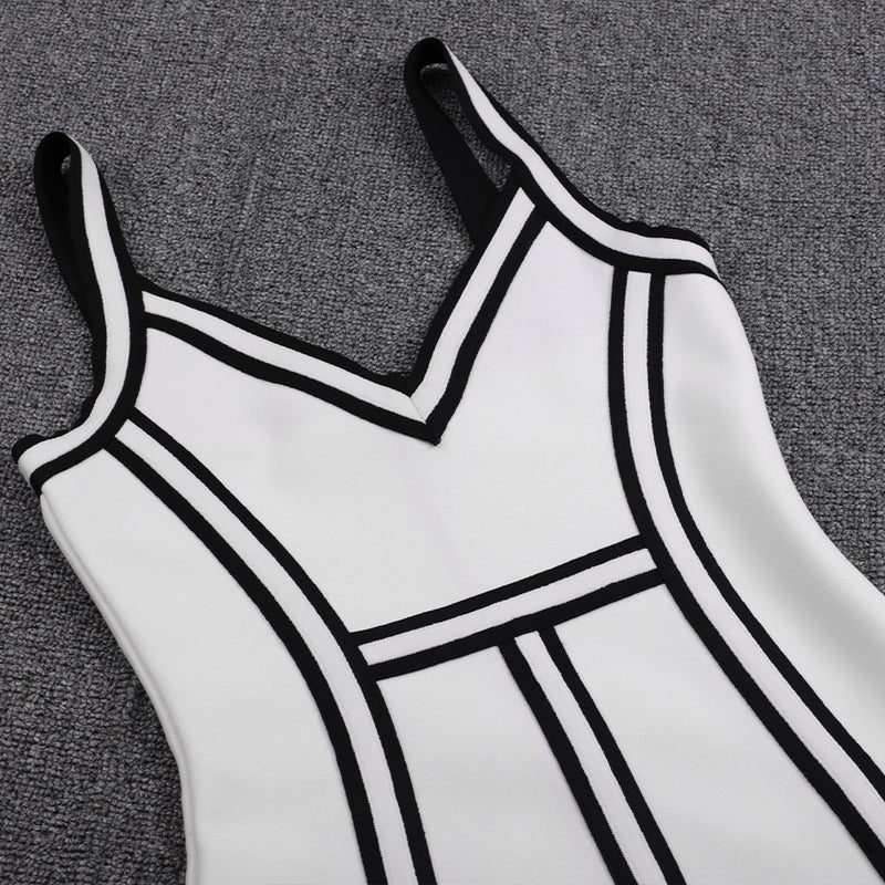 Chantal Black and White Bandage Dress