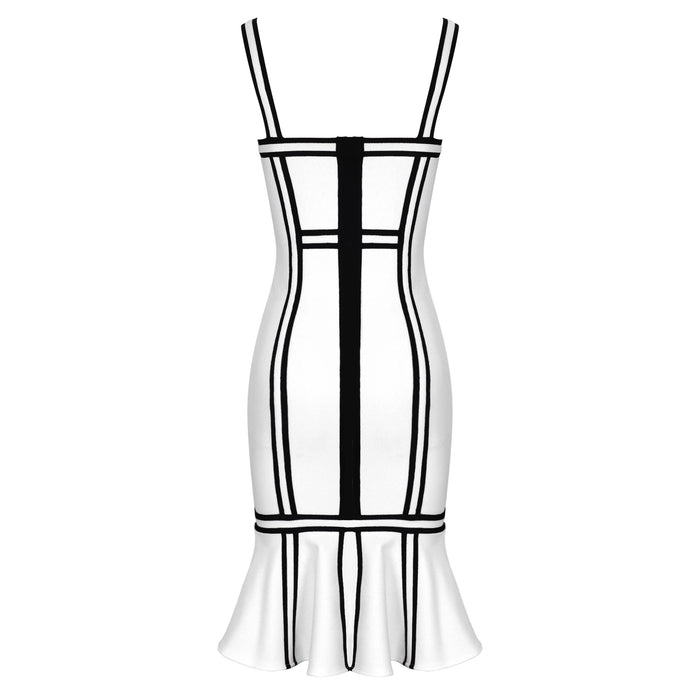 Chantal Black and White Bandage Dress