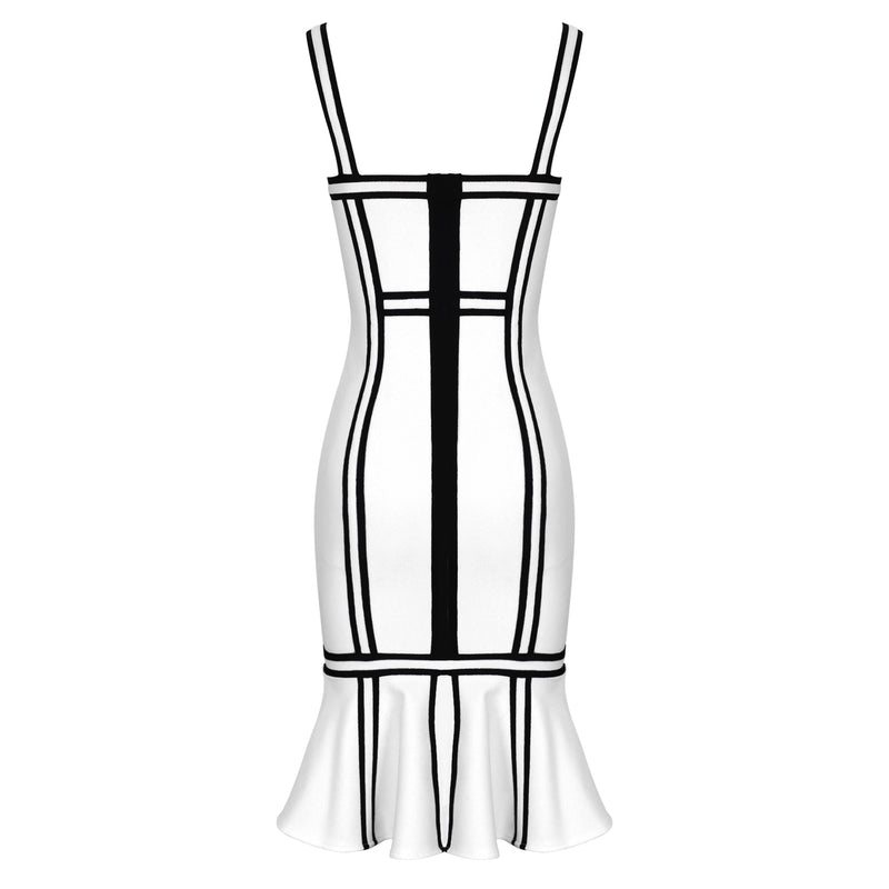 Chantal Black and White Bandage Dress