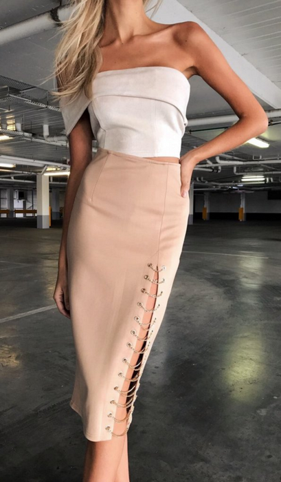 Amira Suede Top Nude