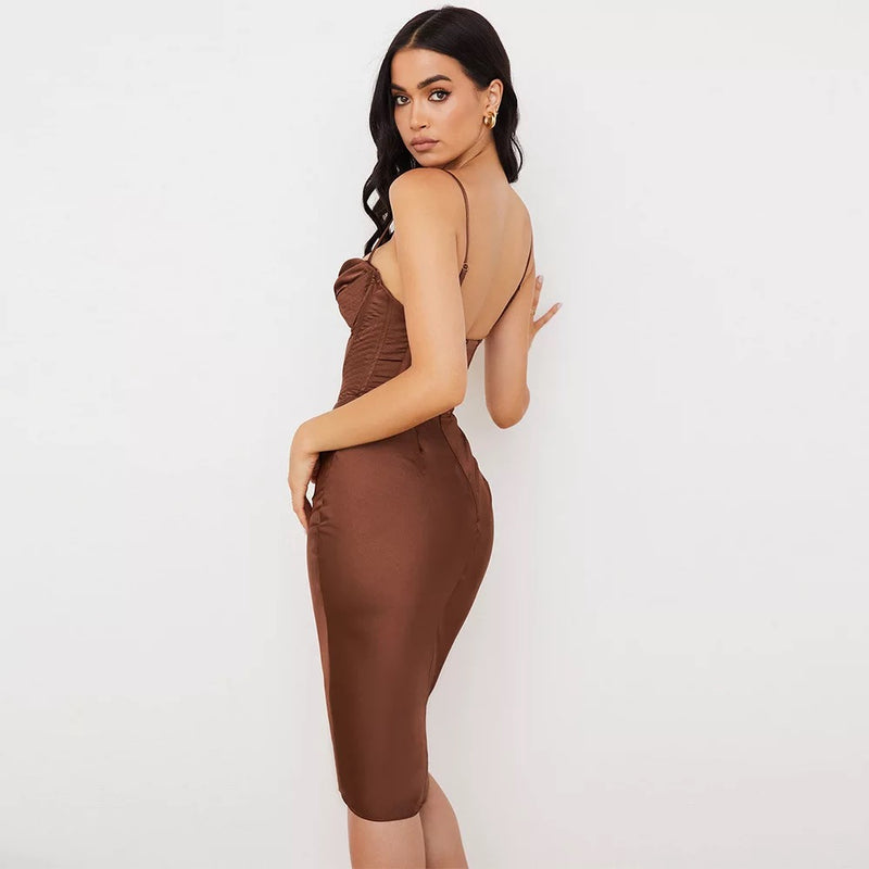 Paulina Dress- Brown