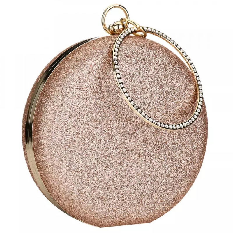 Jess Round Clutch- Rose Gold