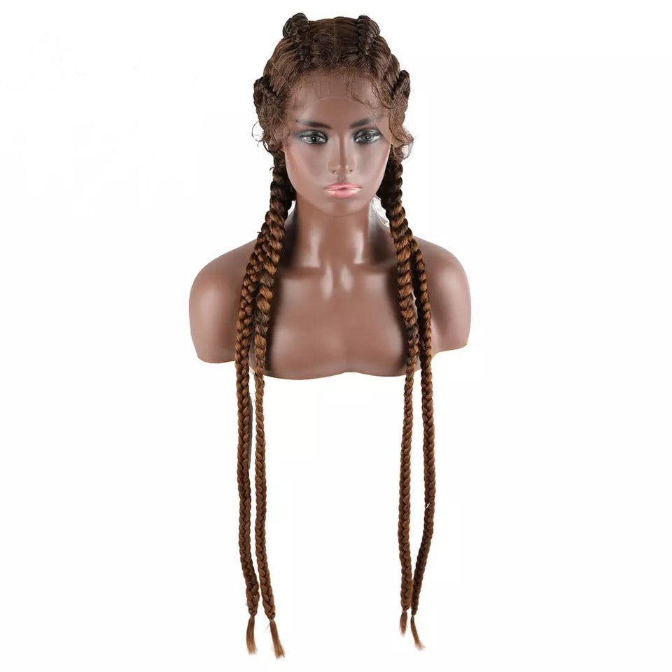 4 Braid Down Wig- Brown