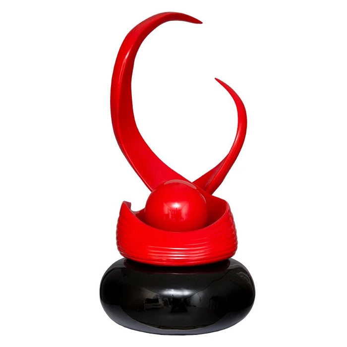 Modern Abstract Red resin Sculpture