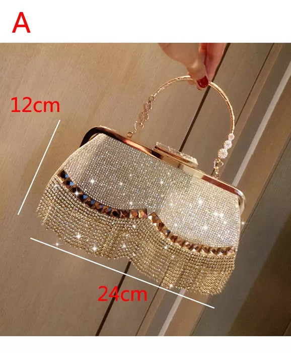 Rhinestone Banquet Gold Evening Bag
