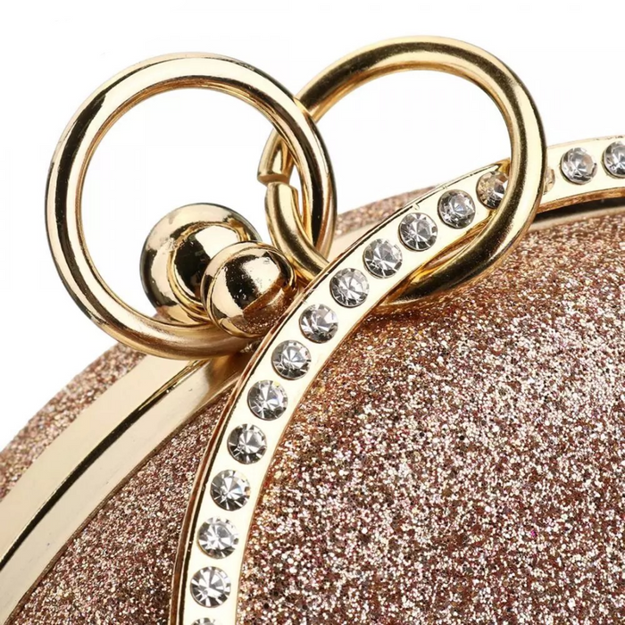 Jess Round Clutch- Rose Gold