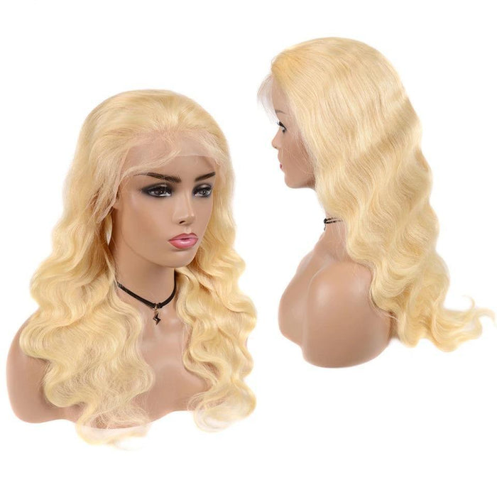 613 blonde body wave 13x1 lace human hair wig