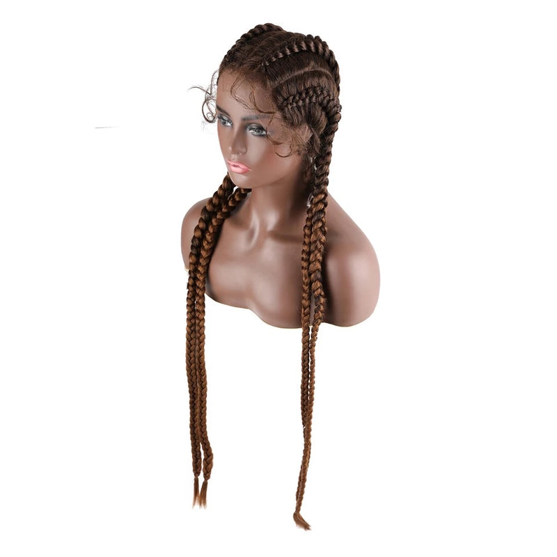 4 Braid Down Wig- Brown