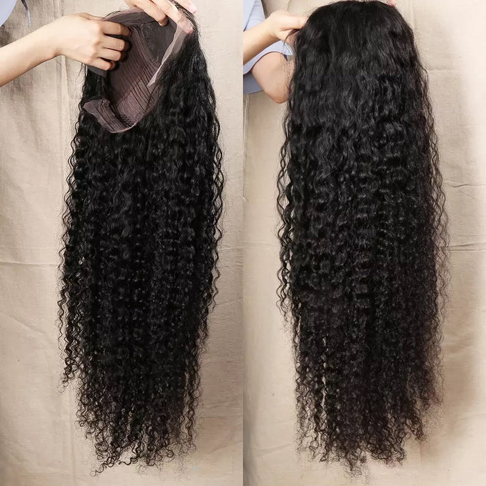 Lace Front Human Hair Wigs Kinky Curly 150% Density