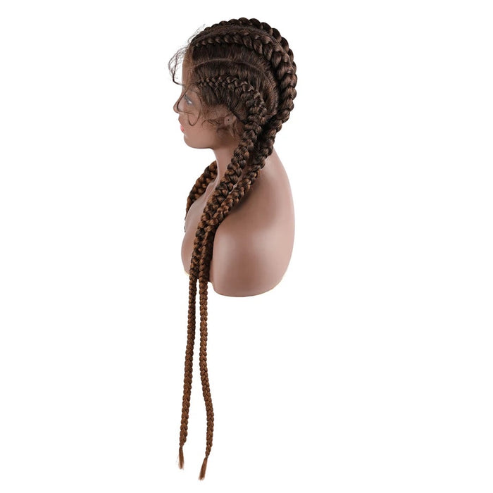 4 Braid Down Wig- Brown