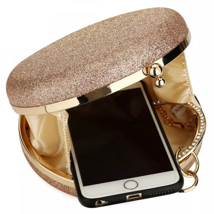 Jess Round Clutch- Rose Gold