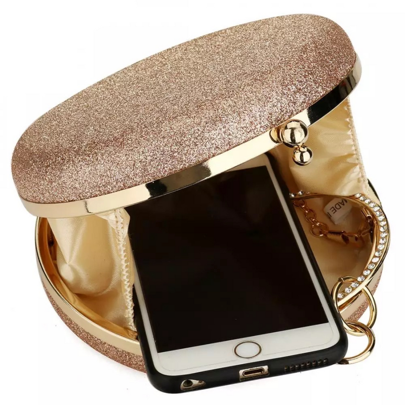 Jess Round Clutch- Rose Gold