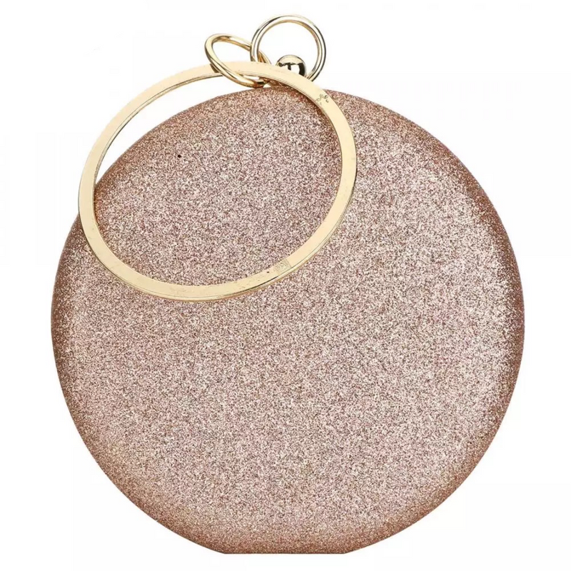 Jess Round Clutch- Rose Gold