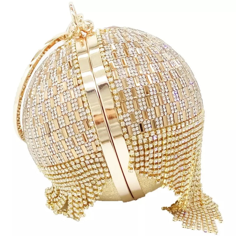 Golden Diamond Tassel Round Ball- Golden