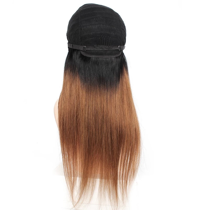 4x4 Ombre honey blonde straight Wig Laced Front Human Hair Wigs 180% density