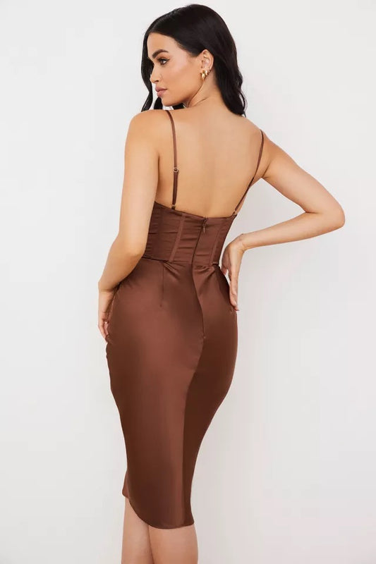 Paulina Dress- Brown