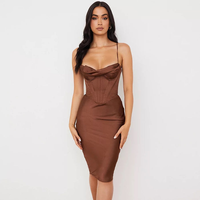 Paulina Dress- Brown