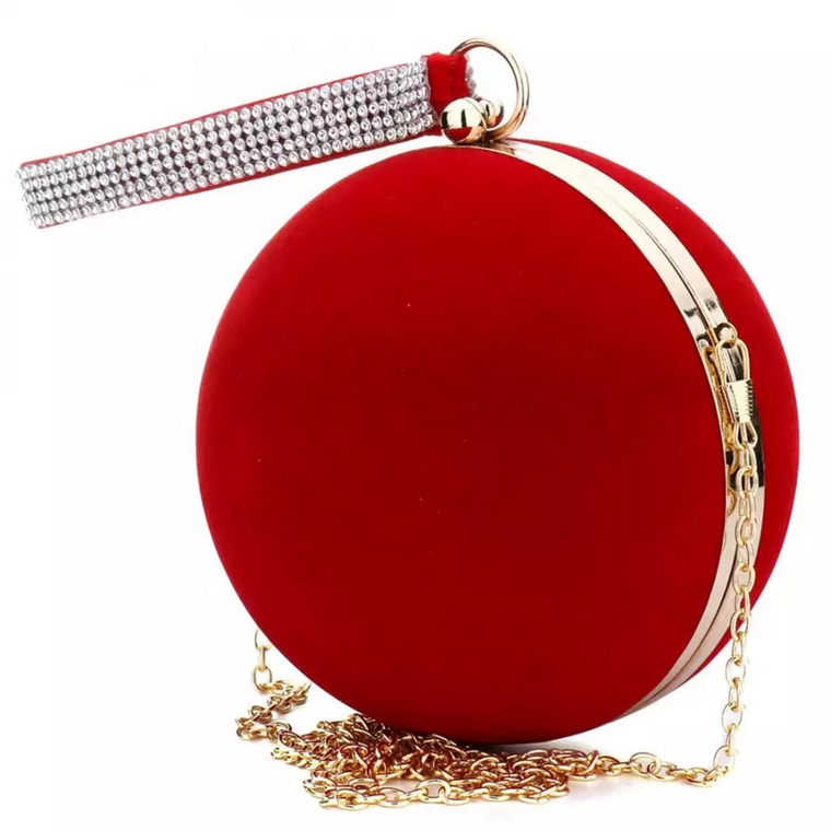 Velvet Iron Clutch- Red