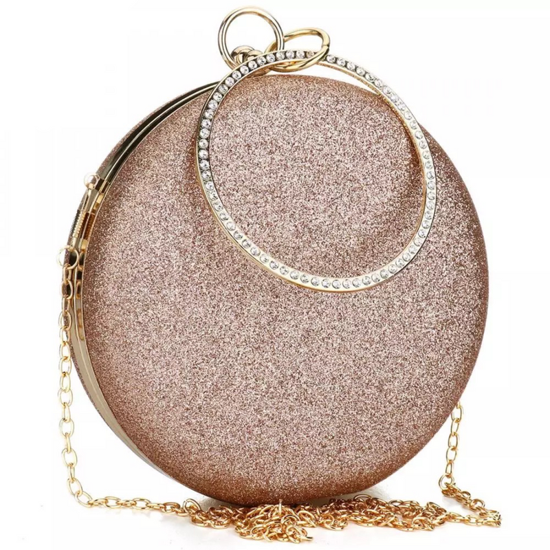 Jess Round Clutch- Rose Gold