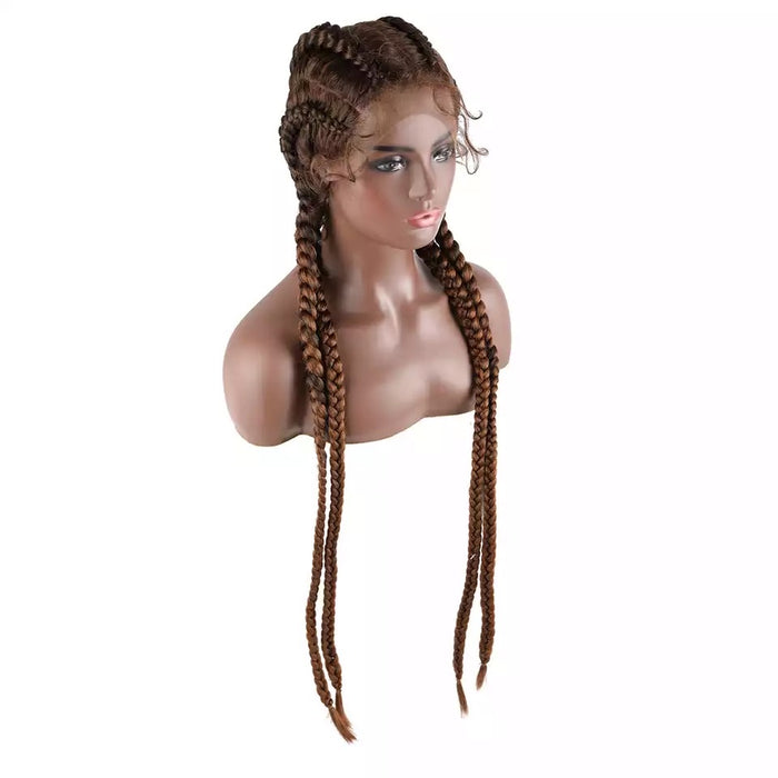 4 Braid Down Wig- Brown