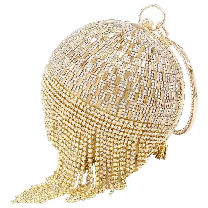 Golden Diamond Tassel Round Ball- Golden