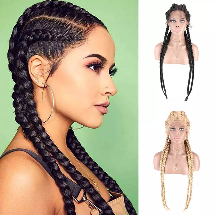 4 Braid Down Wig- Black