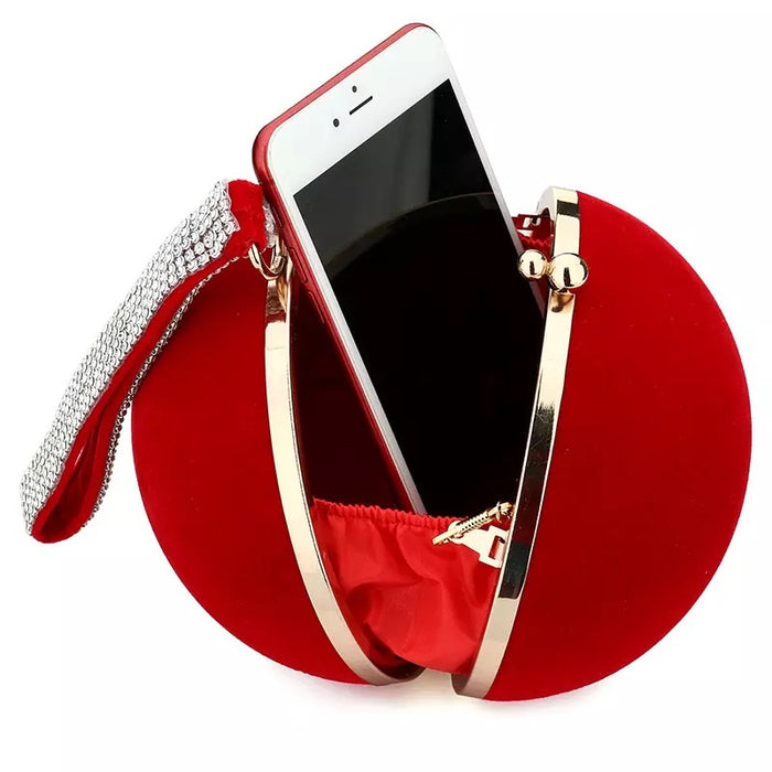 Velvet Iron Clutch- Red