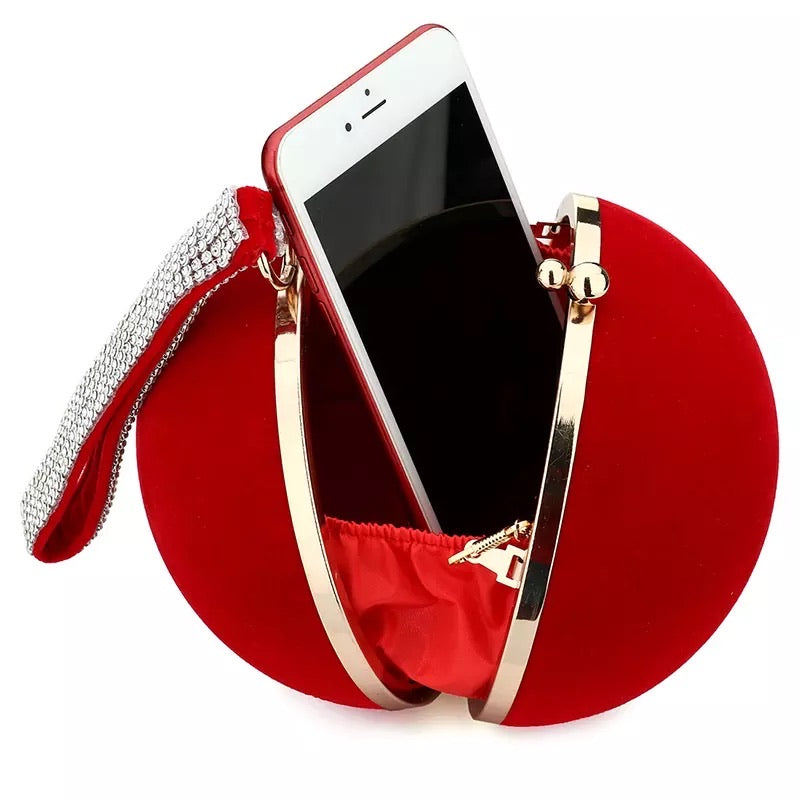 Velvet Iron Clutch- Red
