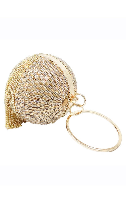 Golden Diamond Tassel Round Ball- Golden