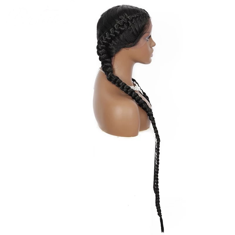 2 Braid Down Wig- Black