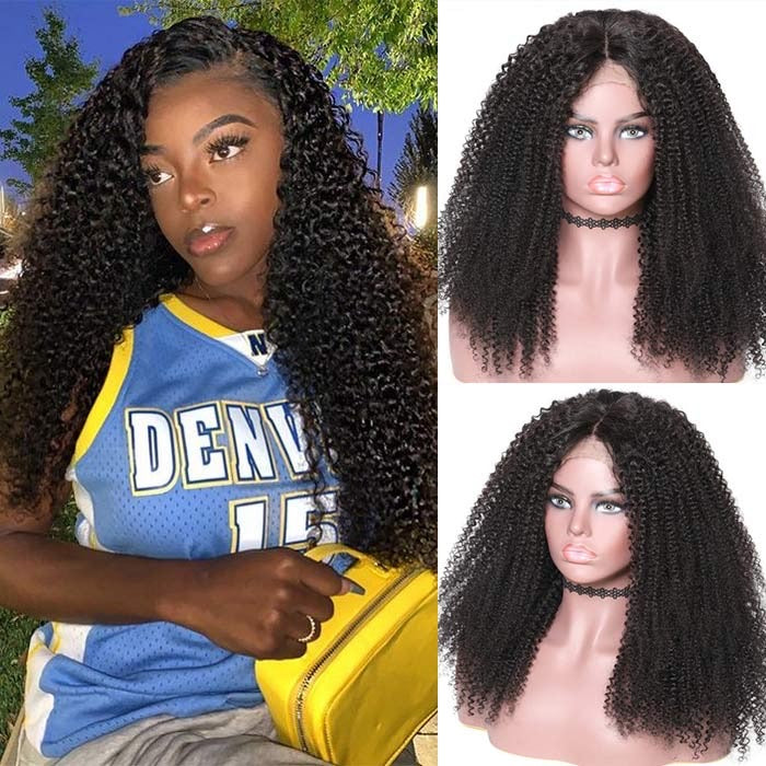 Kinky curly Human Hair wig 13x4 180% Density