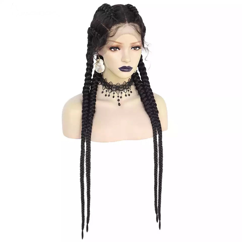 4 Braid Down Wig- Black