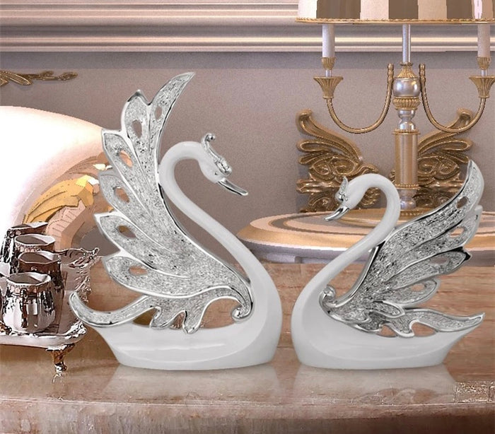 Poly resin Swan Statue