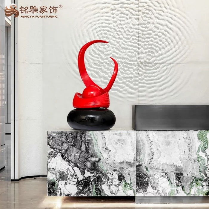 Modern Abstract Red resin Sculpture