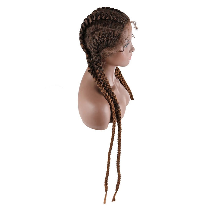 4 Braid Down Wig- Brown