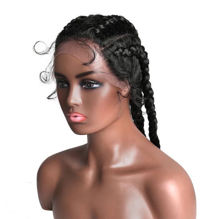 4 Braid Down Wig- Black