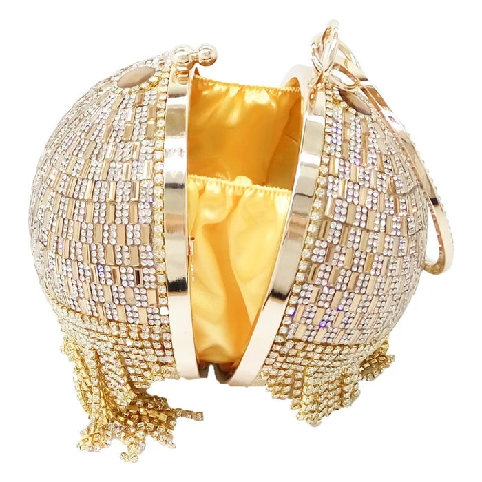 Golden Diamond Tassel Round Ball- Golden