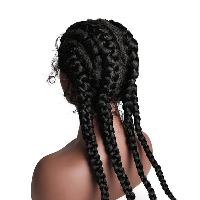 4 Braid Down Wig- Black