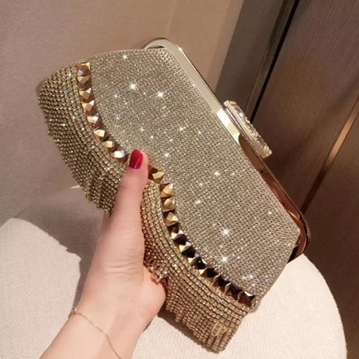 Rhinestone Banquet Gold Evening Bag
